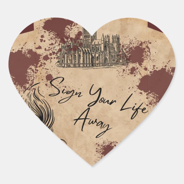 Adesivo Coração Assine sua vida fora (Frente)