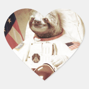 Adesivo Coração Astronauta Sloth