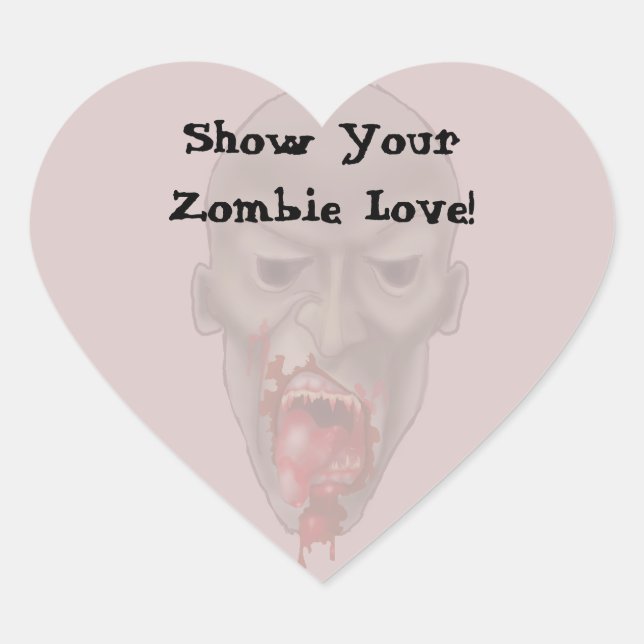 Adesivo Coração Ataque Zombie Ghoulish (Frente)