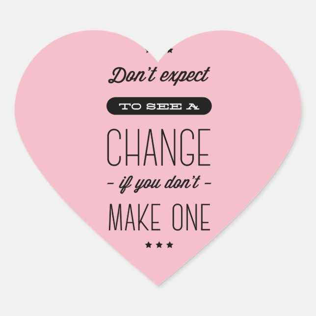 Adesivo Coração Atitude, Sucesso, Metas, Citação Motivacional Rosa (Frente)