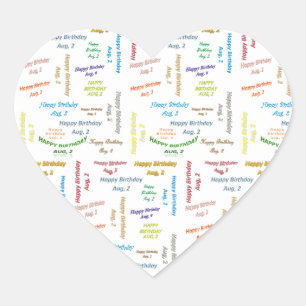 Adesivo Coração August, 2 Aniversário