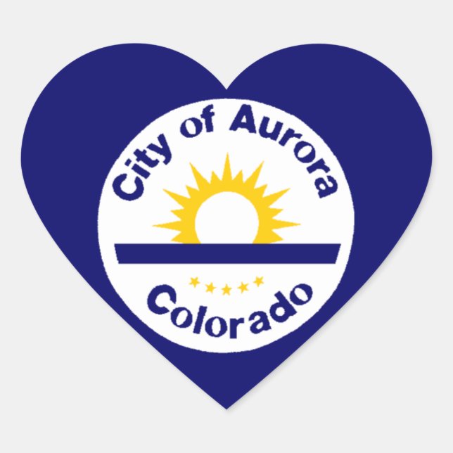 Adesivo Coração Aurora, Colorado (Frente)