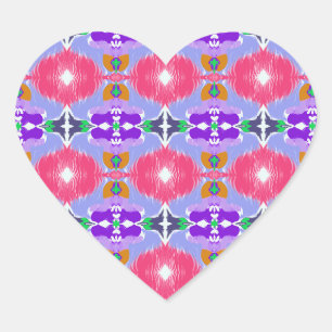 Adesivo Coração Aurora Vibrante Kaleidoscópio Florada Elétrica