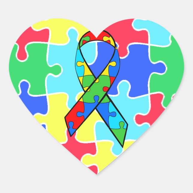 Adesivo Coração Autism Heart Quebra-cabeça Sticker (Frente)