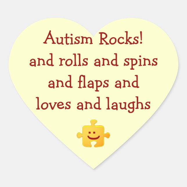 Adesivo Coração Autism Rocks Heart Sticker (Frente)
