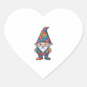 Adesivo Coração Autismo Sensibilização Gnome - Celebrar a Neurodiv