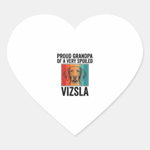 Adesivo Coração Avô Orgulhoso Vizsla Design Vintage Amante de Cães