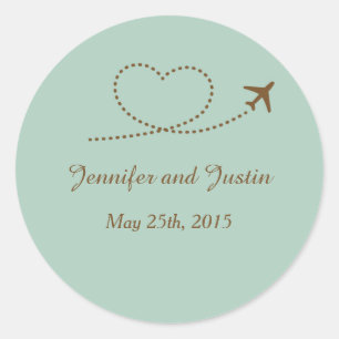 Adesivo coração azul do avião do selo do envelope de 20