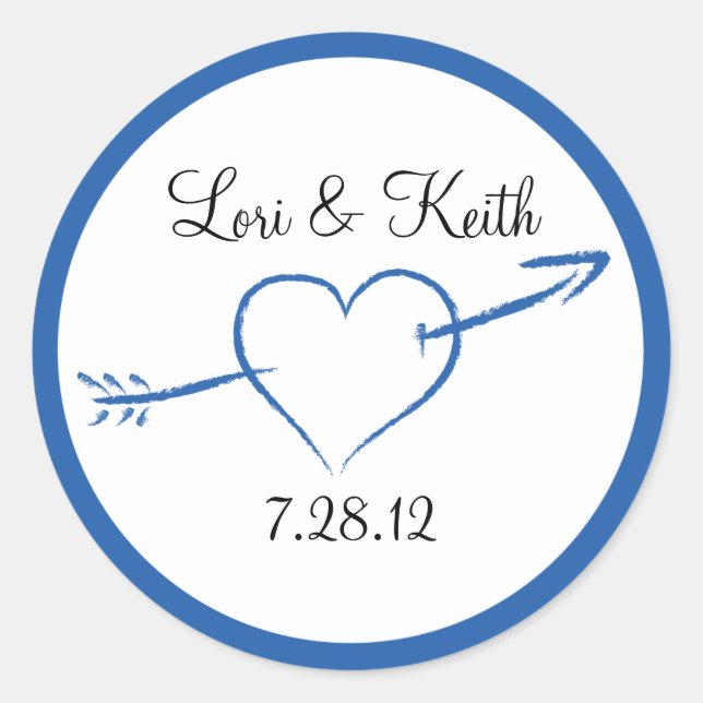 Adesivo Coração Azul e Seta (Frente)