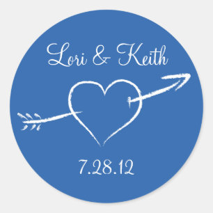 Adesivo Coração Azul e Seta