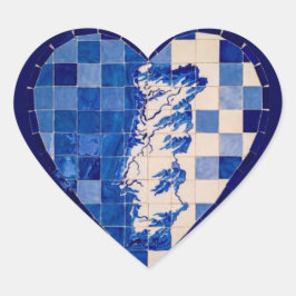 Adesivo Coração Azulejo Portugal Heart Sticker – Blue Tile Portugu