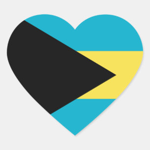 Adesivo Coração Bahamas Flag Heart Sticker