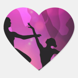 Adesivo Coração Bailarinos de Ballet