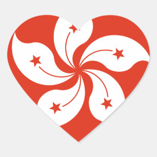 Adesivo Coração Baixo custo! Bandeira de Hong Kong
