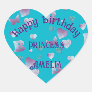 Adesivo Coração Balão aqua/azul-esverdeado, corações cor-de-rosa e