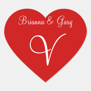 Adesivo Coração Balão Vermelho Seu Casamento Monograma