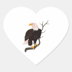 Adesivo Coração Bald Eagle Bird Falcon Hawk Buzzard Raptor Naturez