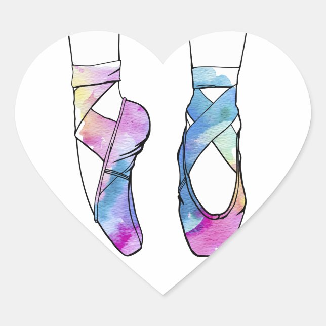 Adesivo Coração Balé Ballerina Cute (Frente)