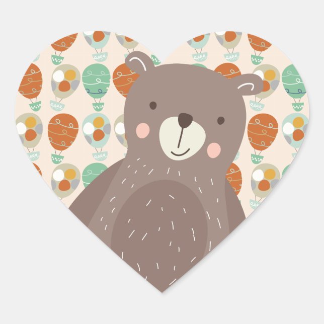 Adesivo Coração Balões de ar quente Whimsic (Frente)