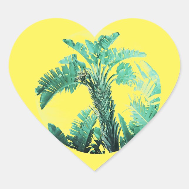 Adesivo Coração Banana verde (Frente)