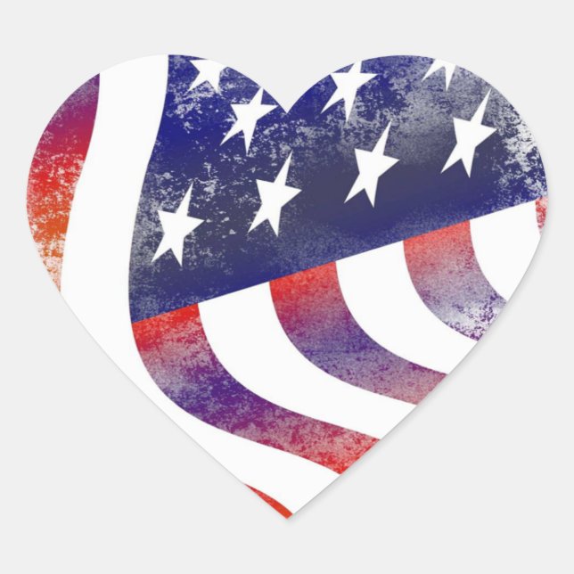 Adesivo Coração Bandeira Americana (Frente)