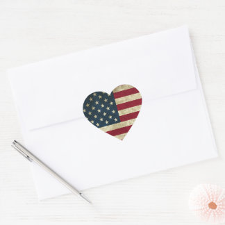 Adesivo Coração Bandeira Americana