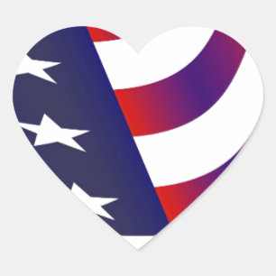 Adesivo Coração Bandeira Americana