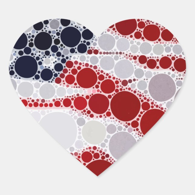 Adesivo Coração Bandeira Americana Patriótica Única (Frente)