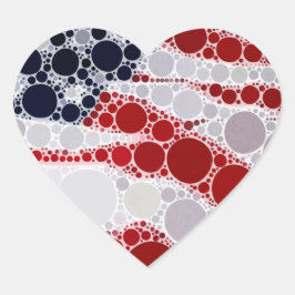 Adesivo Coração Bandeira Americana Patriótica Única