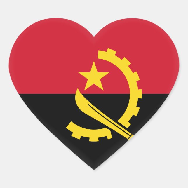 Adesivo Coração Bandeira Angola (Frente)