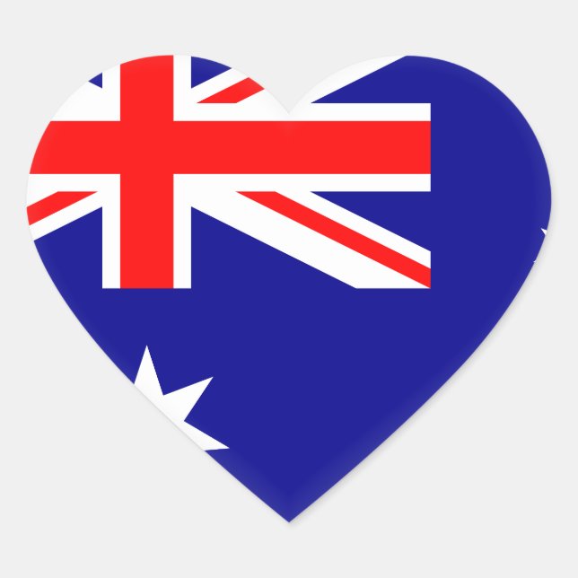 Adesivo Coração Bandeira Austrália (australiana) (Frente)