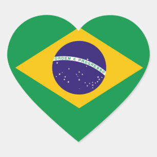 Adesivo Coração bandeira brasileira