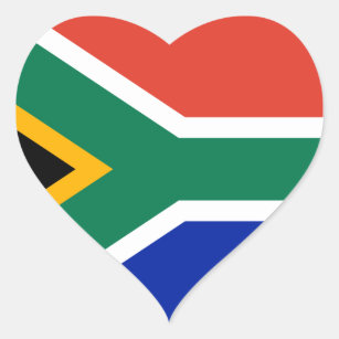 Adesivo Coração bandeira da áfrica do sul