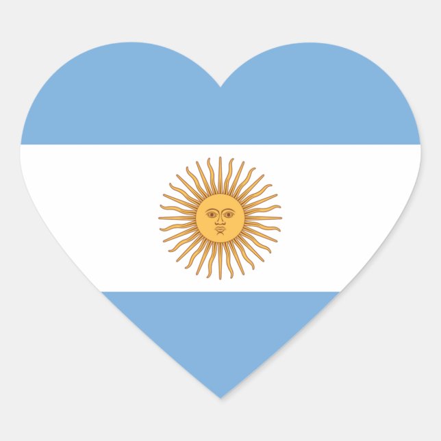 Adesivo Coração Bandeira da Argentina (Frente)