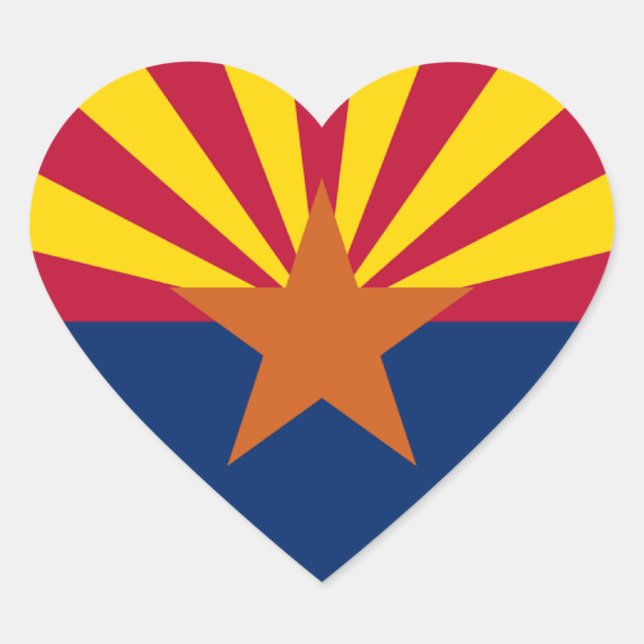 Adesivo Coração Bandeira da Arizona (Frente)