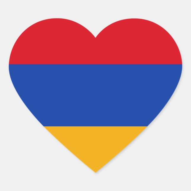Adesivo Coração Bandeira da Armênia (Frente)