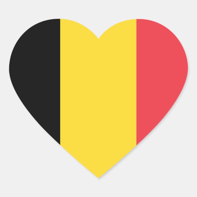 Adesivo Coração Bandeira da Bélgica (Frente)