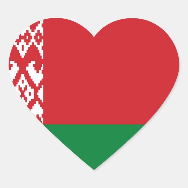 Adesivo Coração Bandeira da Bielorrússia (Frente)