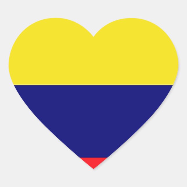 Adesivo Coração bandeira da Colômbia (Frente)