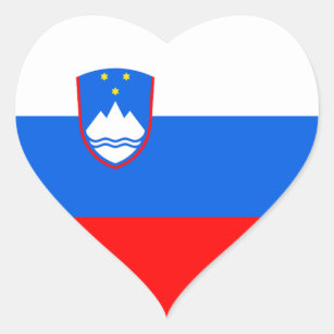 Adesivo Coração Bandeira da Eslovênia