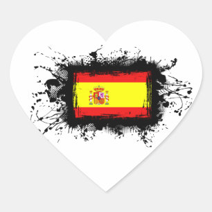 Adesivo Coração Bandeira da espanha