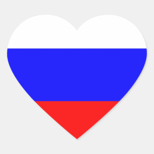 Adesivo Coração Bandeira da Federação da Rússia - Ф л а г