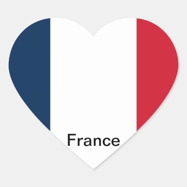 Adesivo Coração Bandeira da França (Frente)