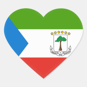 Adesivo Coração Bandeira da Guiné Equatorial