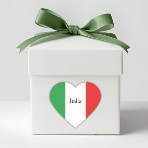 Adesivo Coração Bandeira da Itália Personalizada Italiana