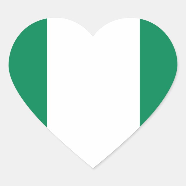 Adesivo Coração Bandeira da Nigéria (Frente)