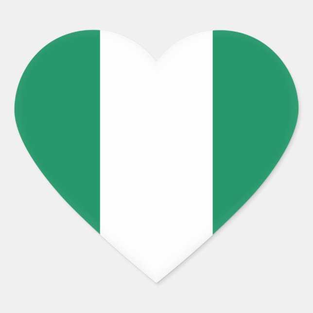 Adesivo Coração Bandeira da Nigéria (nigeriana) (Frente)