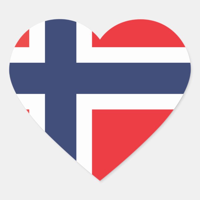 ADESIVO CORAÇÃO BANDEIRA DA NORUEGA (Frente)