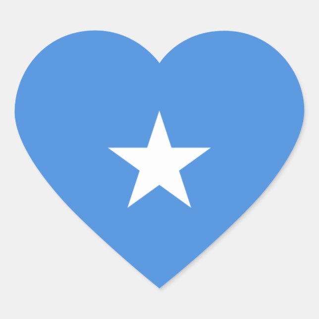 Adesivo Coração bandeira da Somália (Frente)
