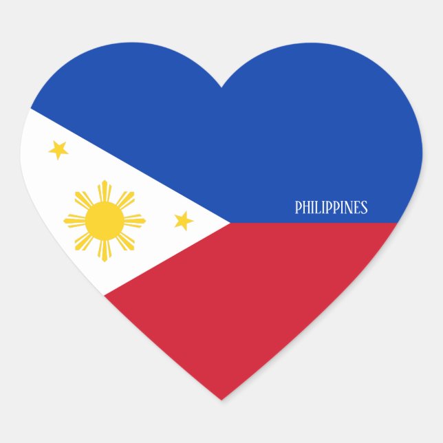 Adesivo Coração Bandeira das Filipinas (Frente)